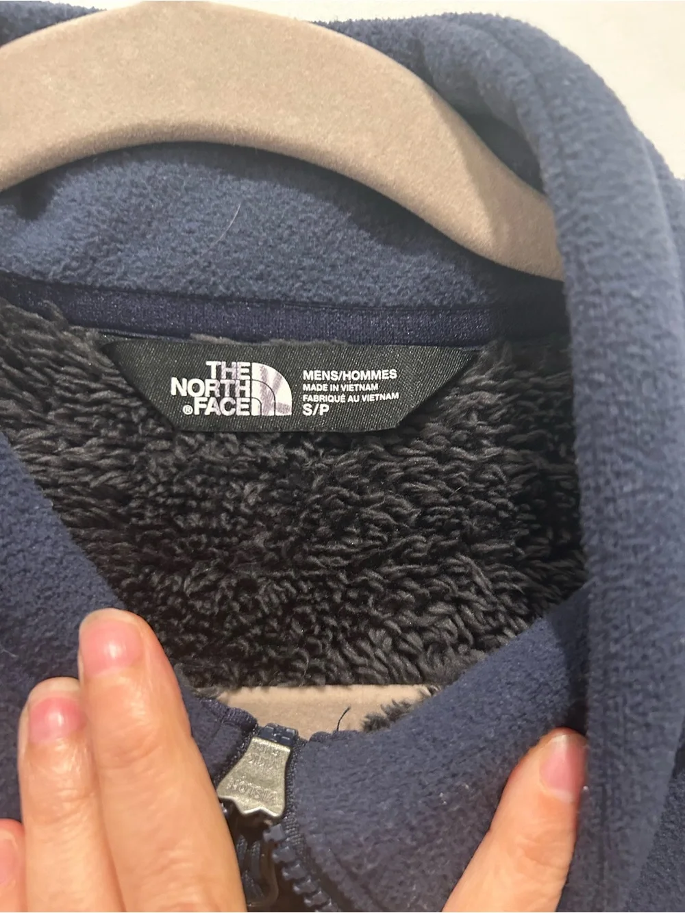 The North Face Navy Blue & Gray Full-Zip Fleece Jacket size S